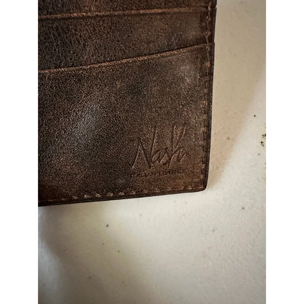 Patricia Nash Men's Stained Genuine Italian Leather Double Bill-Fold ID Wallet